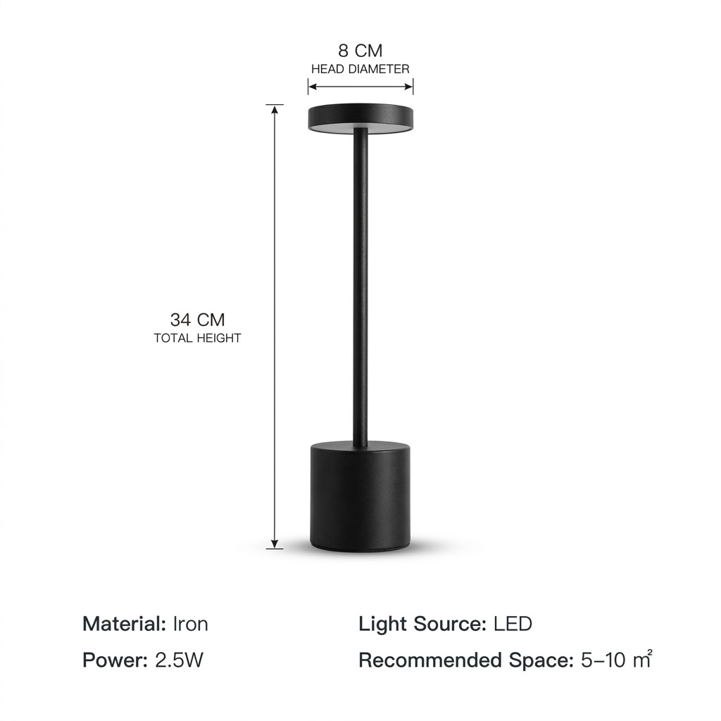 Rechargeable Touch Table Lamp | Cordless LED Bedside, Dining & Desk Lamp