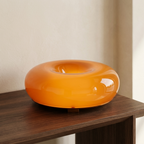 Orange Glass Donut Table Lamp | Modern LED Ambient Lamp for Bedroom & Living Room