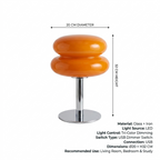Orange Glass Table Lamp | Dimmable LED Bedside & Living Room Lamp