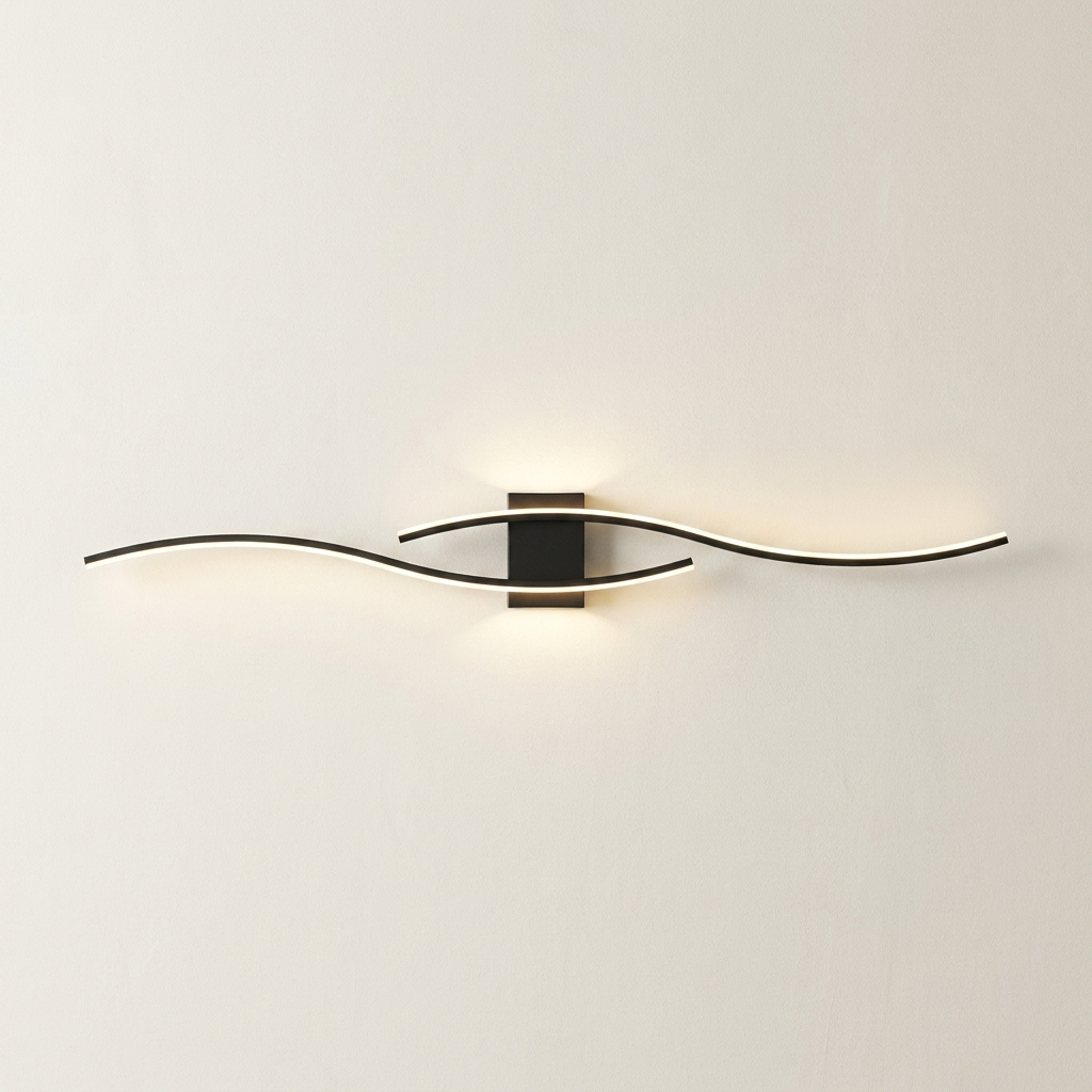 Modern Wave LED Wall Sconce | Sculptural Bedside & Ambient Wall Light