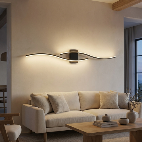 Modern Wave LED Wall Sconce | Sculptural Bedside & Ambient Wall Light